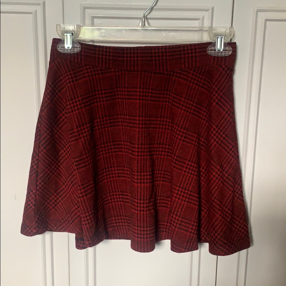 red plaid school girl skirt